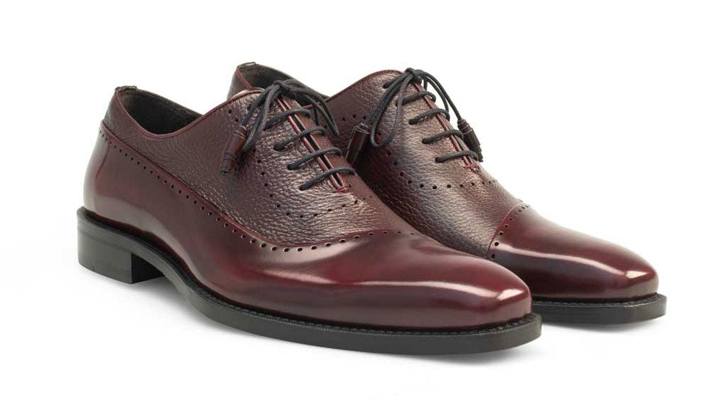 Mezlan Mens Shoes Burgundy Leather Oxford Postdam main image 1