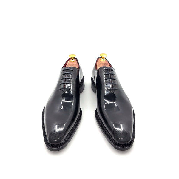 Ugo Vasare Jason Wholecut Patent  Calfskin Oxford - Charcoal Grey