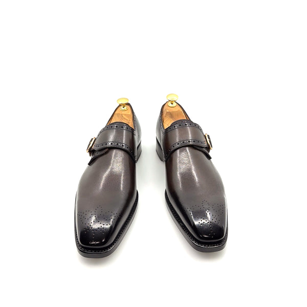 Ugo Vasare Monkstrap Calfskin Shoe - Brown