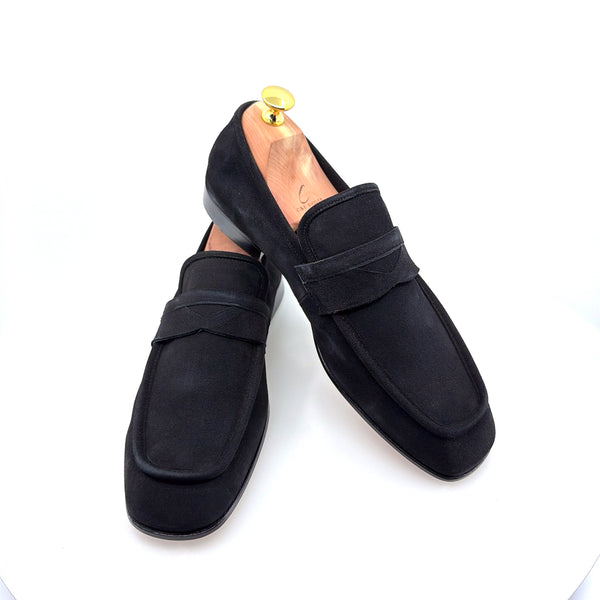 C Collection Suede Penny Loafer - Black