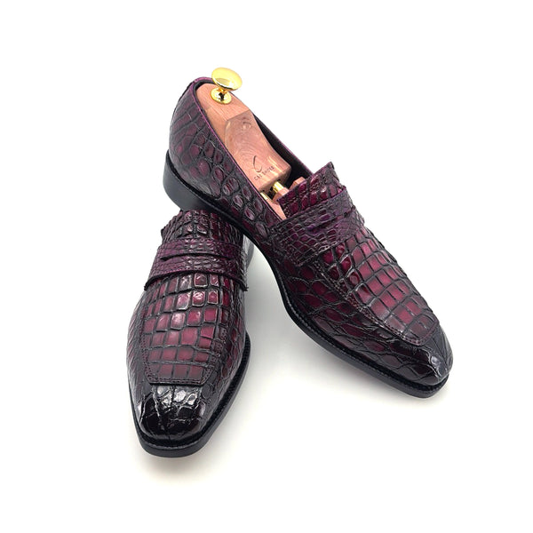 Maurice Custom Made Mirage Alligator Loafer - Dark Purple