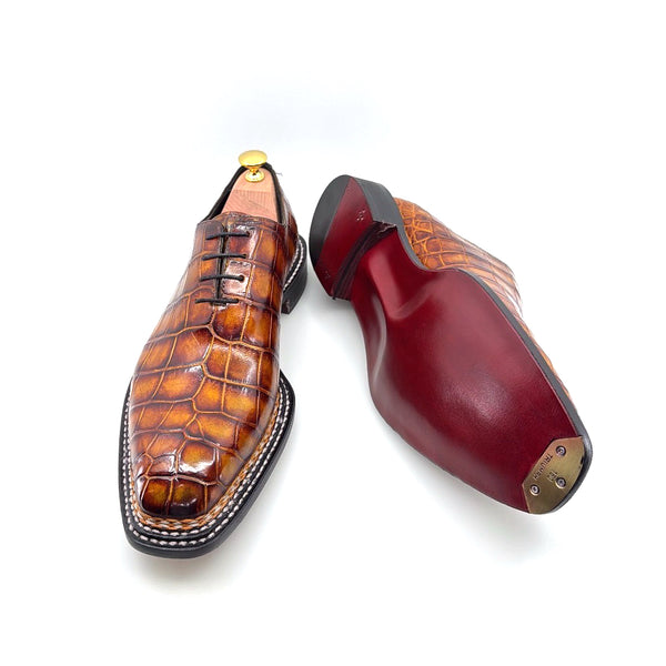 Maurice Presidente Custom Made Alligator Oxford - Cognac