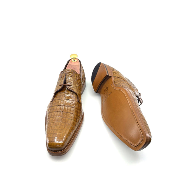 Mezlan Anderson Crocodile Oxford - Camel