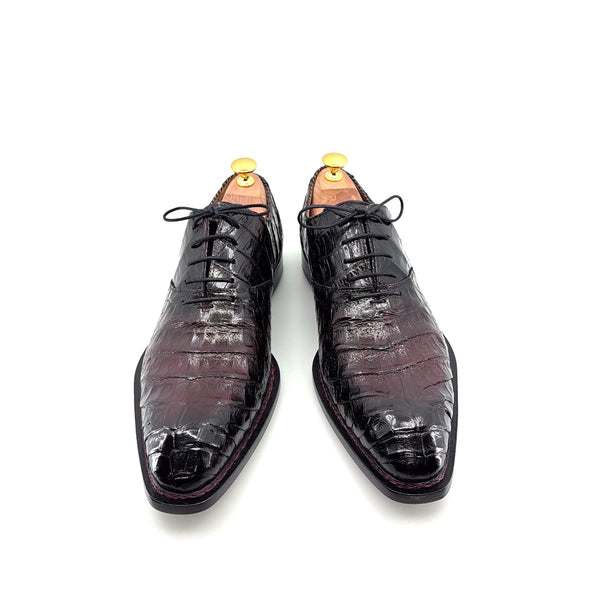 Mezlan Crocodile Oxford - Black/Burgundy
