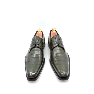 Mezlan Anderson Crocodile Oxford - Olive