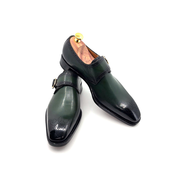 Ugo Vasare Monkstrap Calfskin Shoe - Green