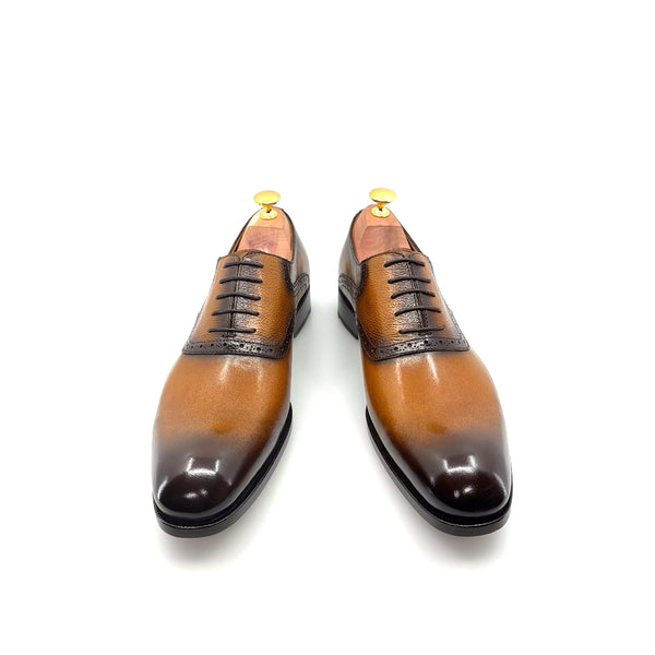 Ugo Vasare Leather Lace-Up Oxford - Caramel