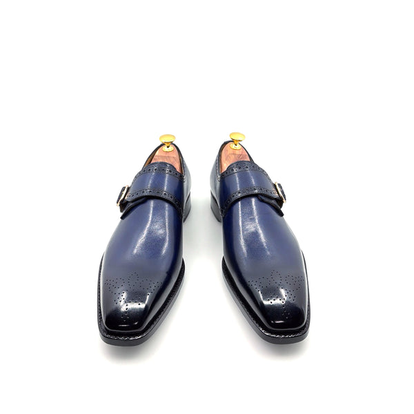 Ugo Vasare Monkstrap Calfskin Shoe - Navy