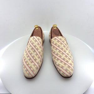 C Collection Printed Leather Loafer - Beige
