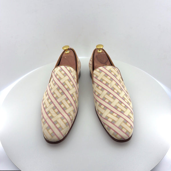 C Collection Printed Leather Loafer - Beige