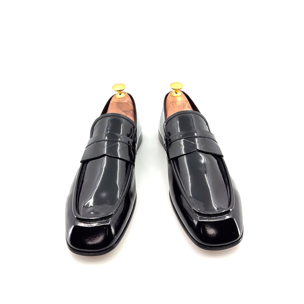 C Collection Patent Leather Penny Loafer - Black