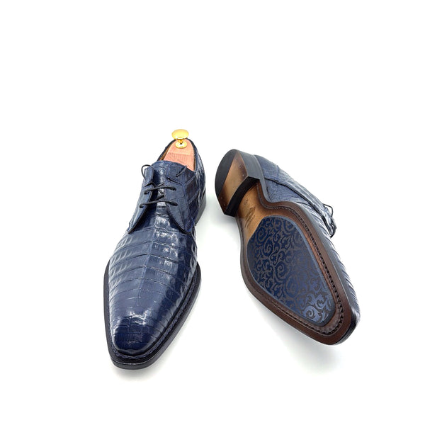 Mezlan "Cratos" Crocodile Derby Blue