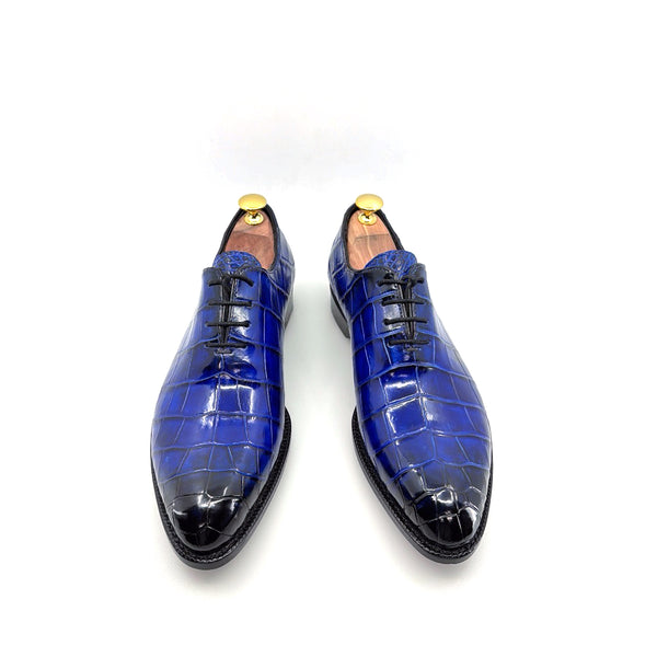 Maurice Georgia Alligator Oxford - Cobalt/Blue