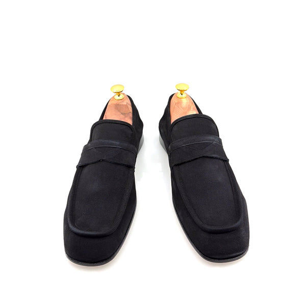 C Collection Suede Penny Loafer - Black