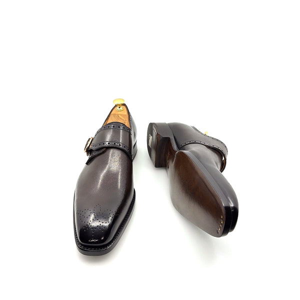 Ugo Vasare Monkstrap Calfskin Shoe - Brown