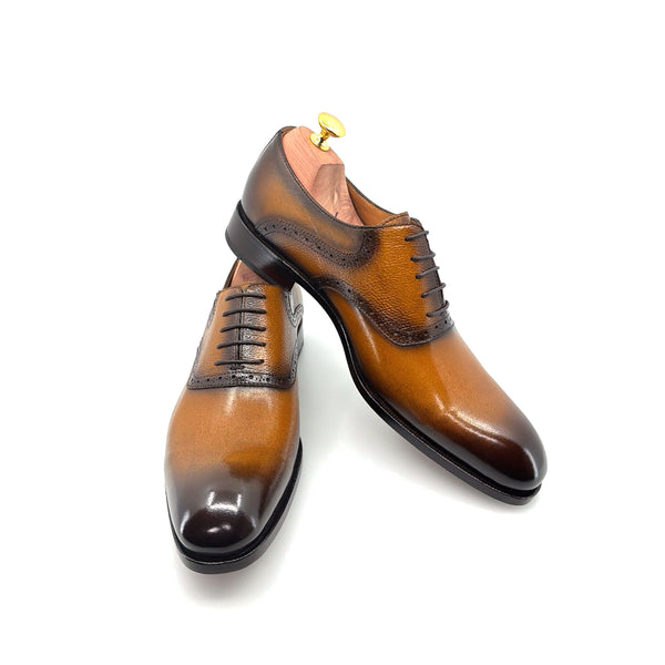 Ugo Vasare Leather Lace-Up Oxford - Caramel