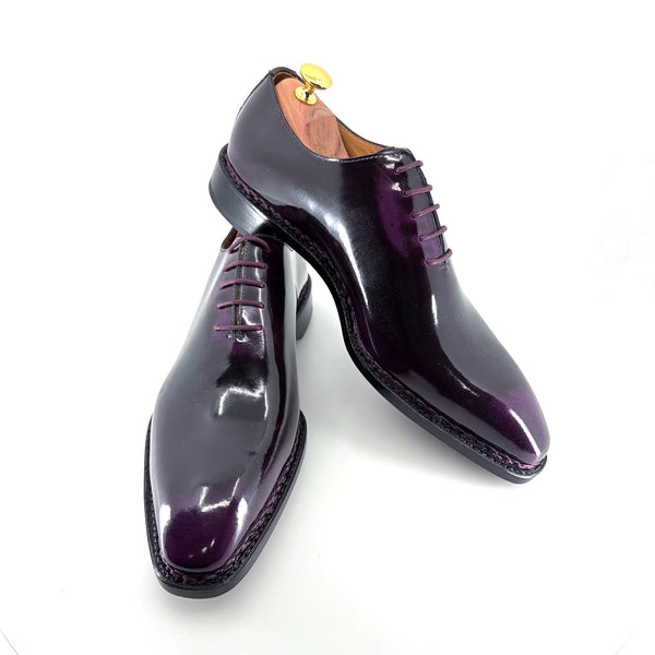 Ugo Vasare Jason Wholecut Patent Calfskin Oxford - Purple