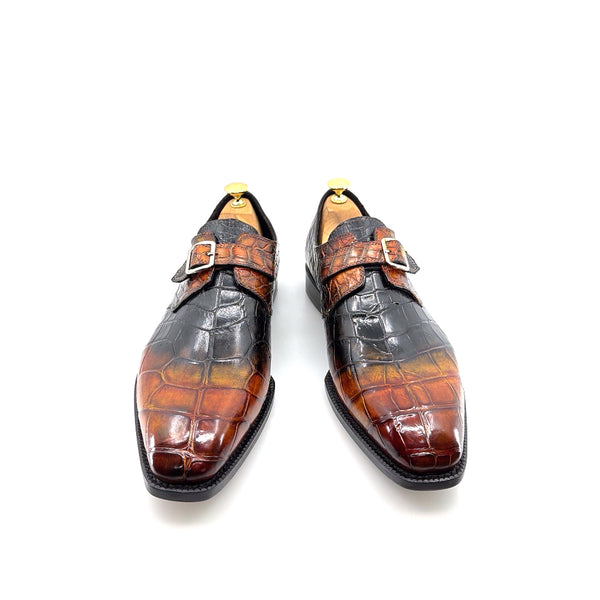 Maurice Custom Rodeo Alligator Shoe - Black/Tan