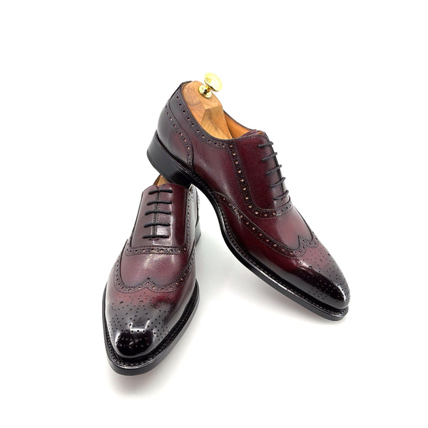 Ugo Vasare Wingtip Calfskin Oxford - Burgundy