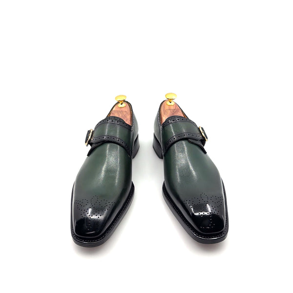 Ugo Vasare Monkstrap Calfskin Shoe - Green