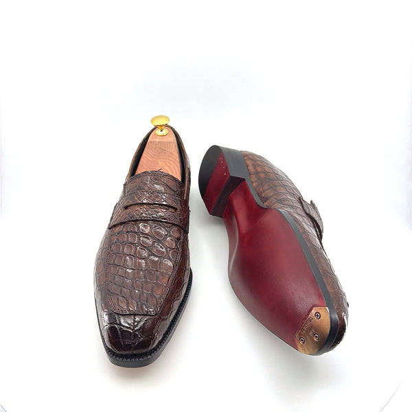 Maurice Custom Made Mirage Alligator Loafer - Brown