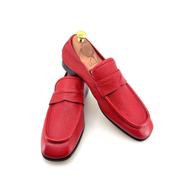 C Collection Deerskin Penny Loafer - Red
