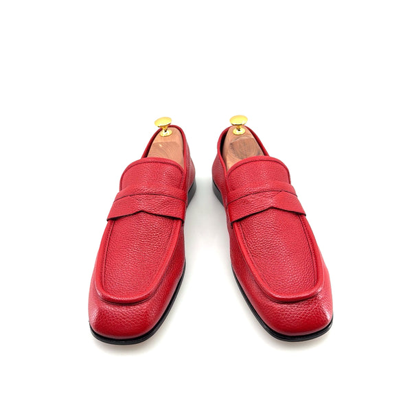 C Collection Deerskin Penny Loafer - Red
