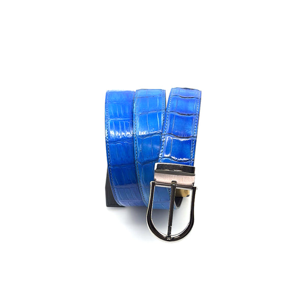 Maurice Custom Alligator Belt - Blue