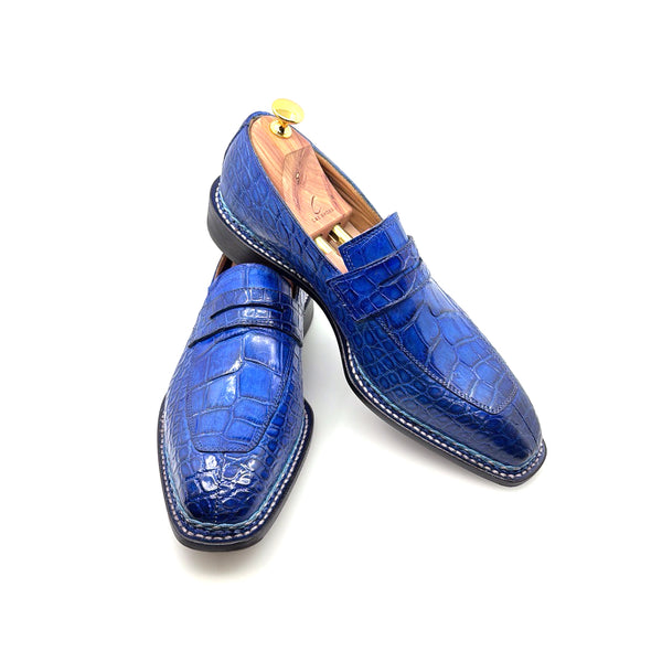 Maurice Carolina Custom Made Alligator Loafer - Cobalt Blue