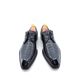 Mezlan "Cratos" Crocodile Derby Black