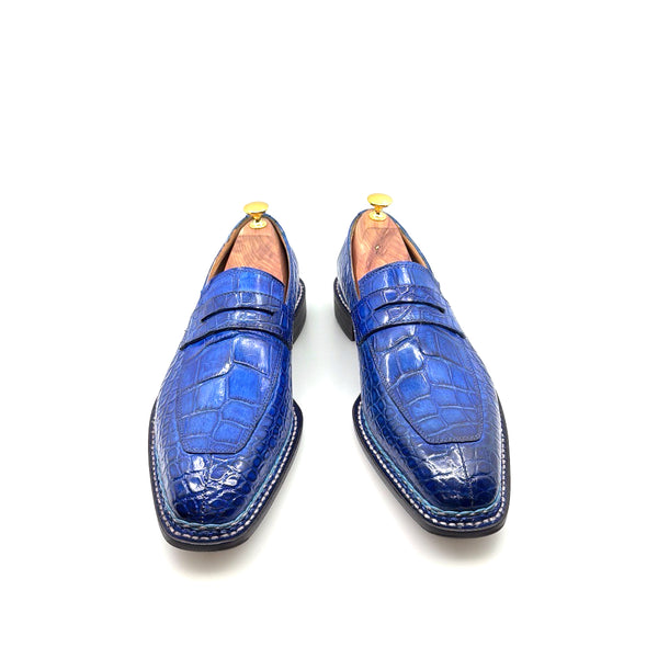 Maurice Carolina Custom Made Alligator Loafer - Cobalt Blue
