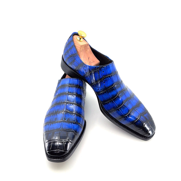 Maurice Seattle Alligator Shoe Blue