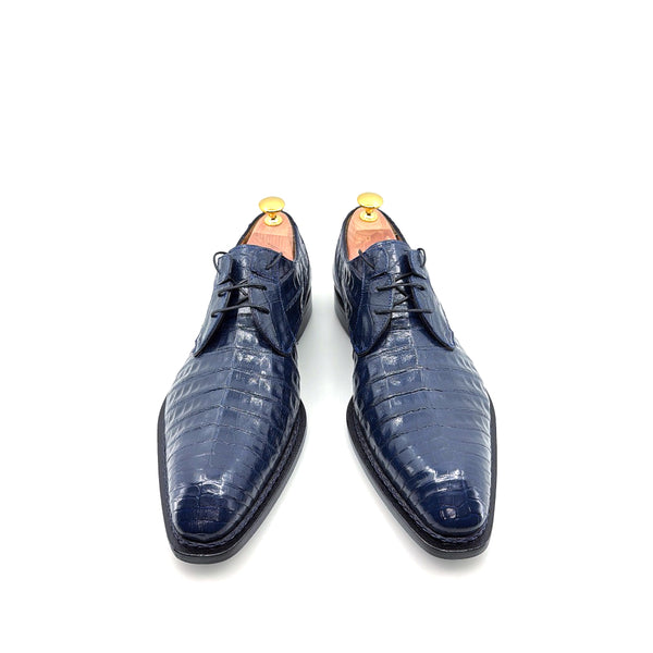 Mezlan "Cratos" Crocodile Derby Blue