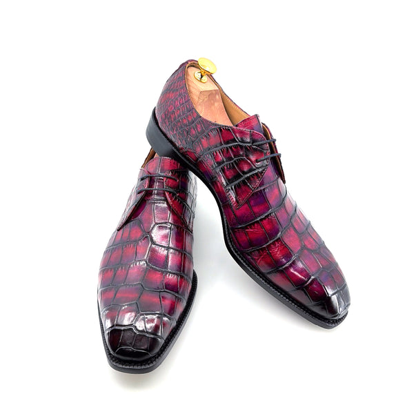 Maurice Baron Alligator Oxford - Purple/Burgundy