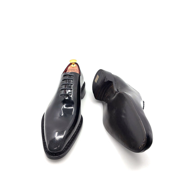 Ugo Vasare Jason Wholecut Patent  Calfskin Oxford - Charcoal Grey
