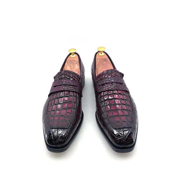 Maurice Custom Made Mirage Alligator Loafer - Dark Purple