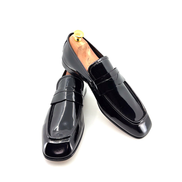 C Collection Patent Leather Penny Loafer - Black