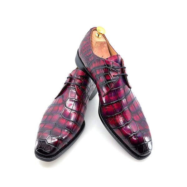 Maurice Baron Alligator Oxford - Purple/Burgundy