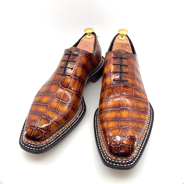Maurice Presidente Custom Made Alligator Oxford - Cognac