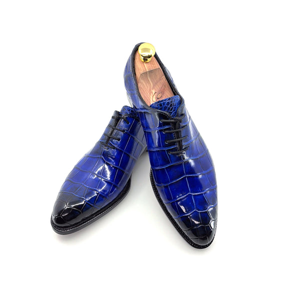 Maurice Georgia Alligator Oxford - Cobalt/Blue