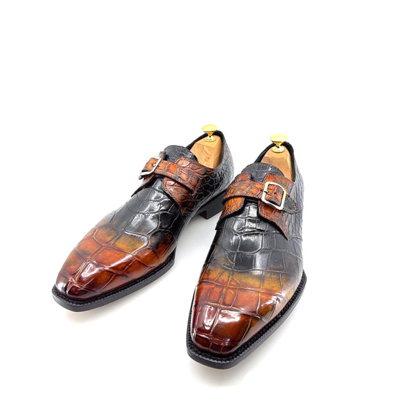 Maurice Custom Rodeo Alligator Shoe - Black/Tan