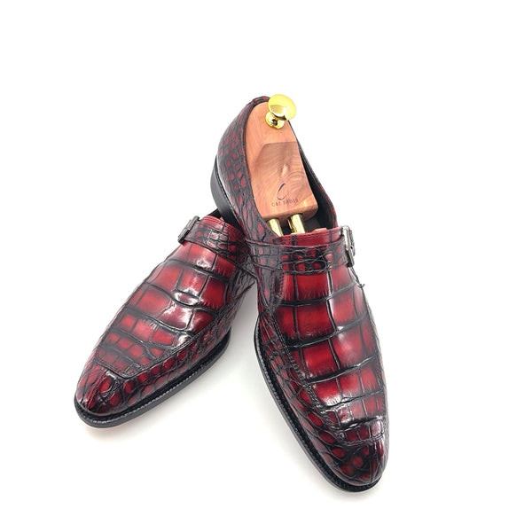 Maurice Sargeant Alligator Monkstrap - Burgundy