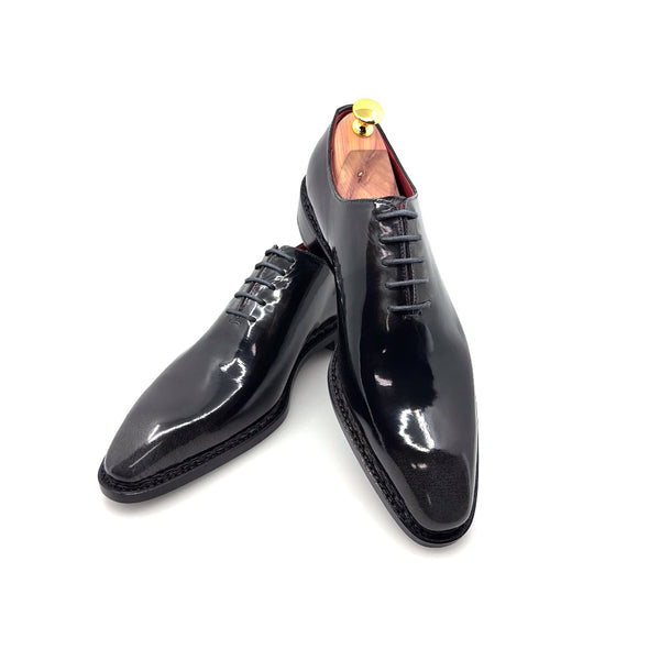Ugo Vasare Jason Wholecut Patent  Calfskin Oxford - Charcoal Grey