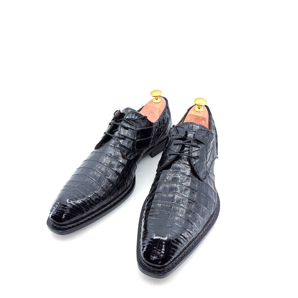 Mezlan "Cratos" Crocodile Derby Black