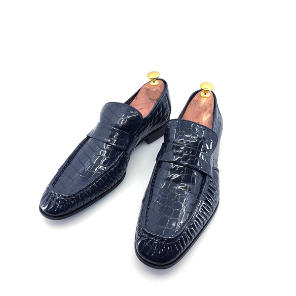 C Collection Leather Loafer - Navy