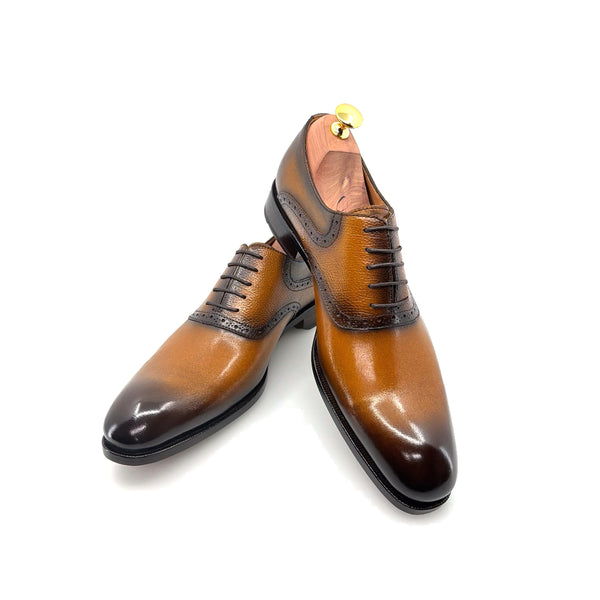 Ugo Vasare Leather Lace-Up Oxford - Caramel