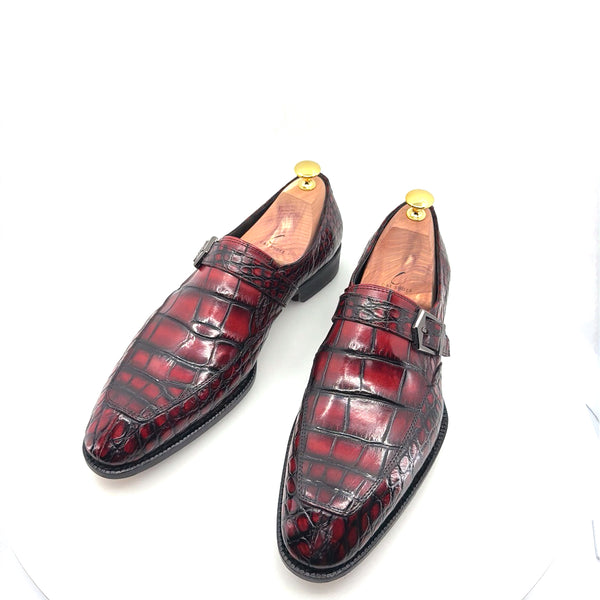 Maurice Sargeant Alligator Monkstrap - Burgundy