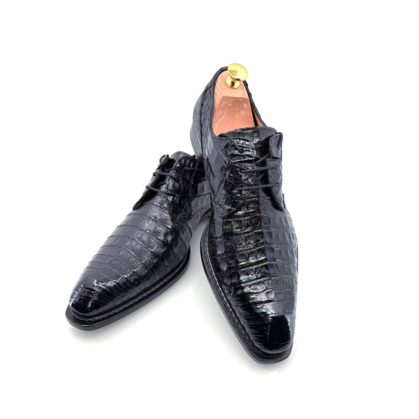 Mezlan "Cratos" Crocodile Derby Black