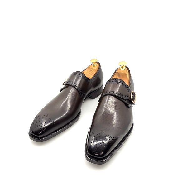 Ugo Vasare Monkstrap Calfskin Shoe - Brown