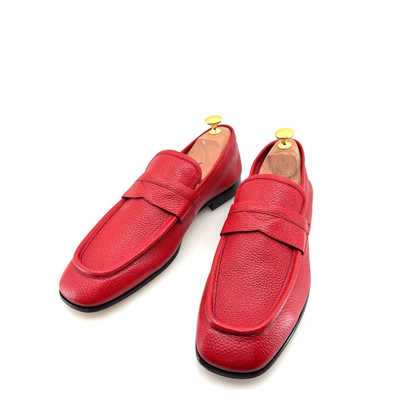 C Collection Deerskin Penny Loafer - Red